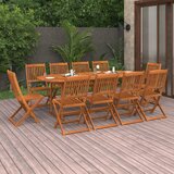 The Living Store Vrtna jedilna garnitura 11-delna 220x90x75cm trden akacijev les - Jedilna Garnitura, (21464912) | Shoptok.si