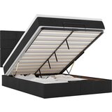 Maison Chic Otomanska Posteljni okvir - Dvoposteljna postelja - Zakonska postelja z vzmetnico & LEDs črna 140x190 cm-J189, (21770268) | Shoptok.si