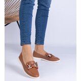 D/CEO marka niezdefiniowana Brown loafers decorated with a bow and a gold teddy bear Nensi | ePonuda.com