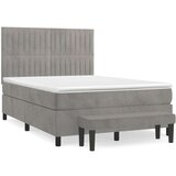  Box spring postelja z vzmetnico svetlo siva 140x200 cm žamet, (20901307) | Shoptok.si