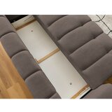 Bobochic Paris Sivorjava raztegljiva/s prostorom za shranjevanje sedežna garnitura 251 cm Fuji – | Shoptok.si