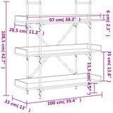  Regal za knjige 3 razine boja hrasta 100 x 33 x 108,5 cm drveni | shoptok.hr