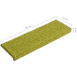  Prostirke za stepenice 15 kom 65x21x4 cm Zelene s pravokutnim rubom | shoptok.hr