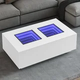 vidaXL Stolić za kavu s beskonačnim LED svjetlima bijeli 116x69x40 cm