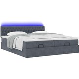 vidaXL Otomanski posteljni okvir z vzmetnicami siv 200x200cm žamet | Shoptok.si