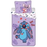 Jerry Fabrics Vijolična enojna bombažna otroška posteljnina 140x200 cm Lilo and Stitch "Kiss" – | Shoptok.si