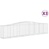  Lučne gabionske košare 3 kom 400x50x80/100 cm pocinčano željezo | shoptok.hr