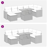  8-dijelni set vrtnih sofa od poliratana s jastucima crni bagrem | Eponuda.ba