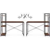 ModernHome uredski stol 120 × 60 cm s policom i 3 police – crno tamno smeđi | shoptok.hr