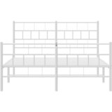  Metalni okvir kreveta uzglavlje i podnožje bijeli 160x200 cm | shoptok.hr