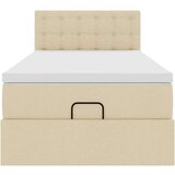 vidaXL Otomanski okvir kreveta s madraca krem 90x190cm od tkanine | shoptok.hr