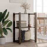 Stalak za pohranu s 3 razine crni 60x38x90 cm masivna borovina | shoptok.hr