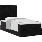 vidaXL Otomanski posteljni okvir z vzmetnicami črn 90x200cm žamet | Shoptok.si