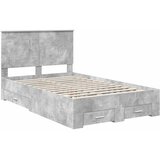  Krevetna konstrukcija s ladicama Betonski sivi 120 x 190 cm | shoptok.hr