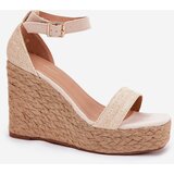 Boto Wedge Sandals For Women With Braiding Beige Adelio | Shoptok.si