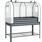HOMESTAR Dvignjena vrtna greda z vrhnjim rastlinjakom 120x55x140 cm siva, (5000228377) Cene