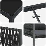  Vrtni set za objed 7 kom. Crna i Siva PE ratan | shoptok.hr