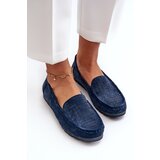 S. BARSKI Navy Blue Women's Suede Moccasins S.Barski LR755 | shoptok.hr