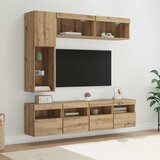 vidaXL TV omarica z LED lučmi 7 pcs Umetni hrast Konstruiran les | Shoptok.si
