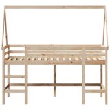 Krevet na kat s ljestvama i krovom 80x200 cm od borovine | shoptok.hr