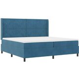  Krevet s opruga kutije s madracem Plava 200 x 200 cm Baršun | shoptok.hr