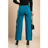 Fenzy Elegantne Hlače Z Gumbi, Petrol | Shoptok.si