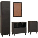 vidaXL Kompleti pohištva za kopalnico s predalom 4 pcs Črna in zlata | Shoptok.si