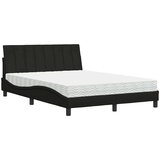 vidaXL Postelja z vzmetnico črn 120x200 cm blago | Shoptok.si
