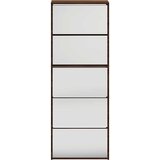 Ormarić za cipele s ogledalom 5razine Smeđi hrast 63x17x169,5cm | shoptok.hr
