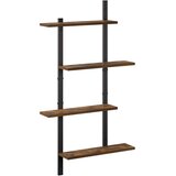  Zidna polica Dimljeni hrast 61 x 13.5 x 105.5 cm Prerađeno drvo Slike