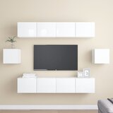  6-dijelni set TV ormarića visoki sjaj bijeli od iverice | shoptok.hr