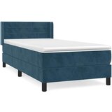 Box spring krevet s madracem tamnoplavi 90x190 cm baršunasti | shoptok.hr