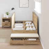  Krevet s ladicama Umjetnički hrast 100 cm Konstruirano drvo | shoptok.hr