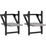  The living store stenske police s prečkami 2 kosa siva sonoma 20x25x30 cm - stenska polica, (21499695) | Shoptok.si