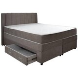 CARRYHOME POSTELJA BOXSPRING 140 cm x 200 cm , tekstil, leseni material siva | Shoptok.si