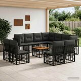  Set vanjskih sofa 12 pcs Crna i tamno siva Poliester | Eponuda.com