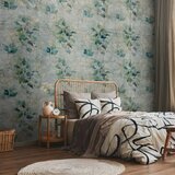  Foto tapeta - Mint tones - green leaf bouquets on a retro patterned background 500x350 | shoptok.hr