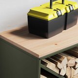  Stalak za drva za ogrjev s drvenim vrhom 100,5x35,5x40 cm | shoptok.hr