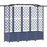  Povišeni krevet s mrežom i krovom Sivi 204 x 40 x 138 cm PP | shoptok.hr