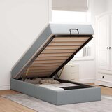 Maison Chic Otomanski Posteljni okvir - Enojna postelja - Postelja za odrasle z vzmetnico siv 80x200 cm blago-J2458, (21768541) | Shoptok.si