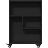 vidaXL Voziček za shranjevanje črn 48x13x68 cm inž. les | Shoptok.si