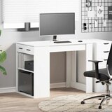  Stol s ladicom i policom bijeli 102x62x77,5 cm izrađeno drvo | shoptok.hr