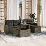  6-dijelni set vrtnih sofa od poliratana s jastucima sivi | shoptok.hr