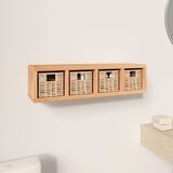 vidaXL Zidna polica s košarama 62 x 18 x 16 cm od masivnog drva oraha | shoptok.hr
