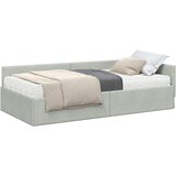  Kutni krevetni okvir s madracem Ostalo 2 pcs Svjetlosiva Baršun | shoptok.hr