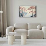  Slika - Landscape with the Ocean Cliffs and Trees in Delicate Pink Shades 90x60 U crnom drvenom okviru | shoptok.hr