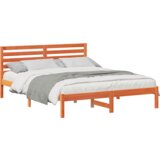  Konstrukcija postelje z vzglavjem Voskast rjav 150 x 200 cm, (5000128346) | Shoptok.si