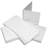 Kuverte+Vizitke, Set 50, 12,7 X 12,7cm, Bele barve, (20728331)