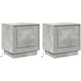  Noćni ormar S LED lampica 2 pcs Betonski sivi 44 x 34,5 x 45 cm | Eponuda.ba