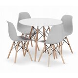 BOLZZ TORINO OKRUGLI STO 80 cm WHITE + Milano set 4 stolice SVETLO SIVA BOLTORTBLWHIT + PC-005 LG | ePonuda.com